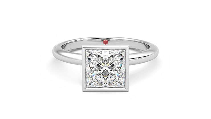 Taylor & Hart Purity Princess Engagement Ring 360 degree image 0