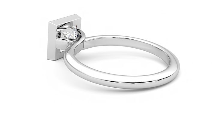 Taylor & Hart Purity Princess Engagement Ring 360 degree image 18