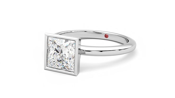 Taylor & Hart Purity Princess Engagement Ring 360 degree image 25