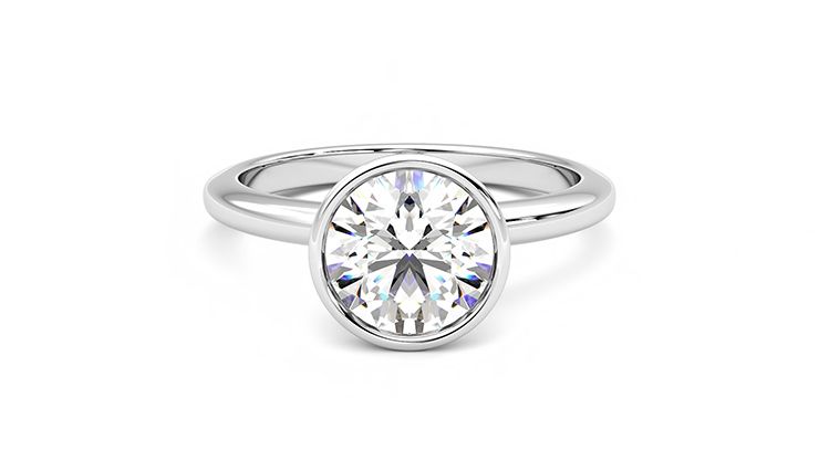 Taylor & Hart Purity Round Engagement Ring 360 degree image 0