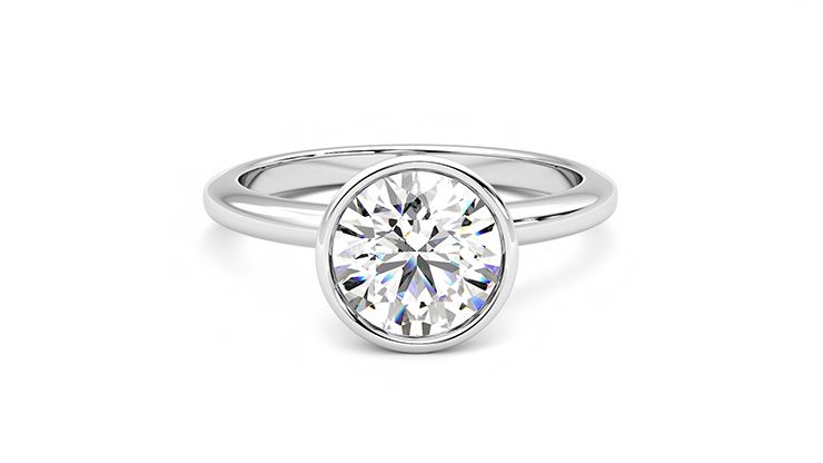 Taylor & Hart Purity Round Engagement Ring 360 degree image 1
