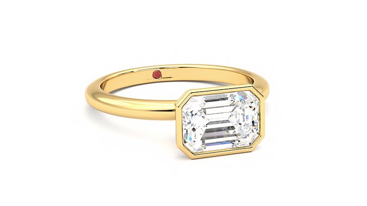 Taylor & Hart Purity Emerald Engagement Ring 360 degree image 4