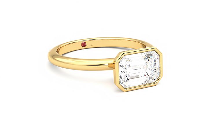 Taylor & Hart Purity Emerald Engagement Ring 360 degree image 5