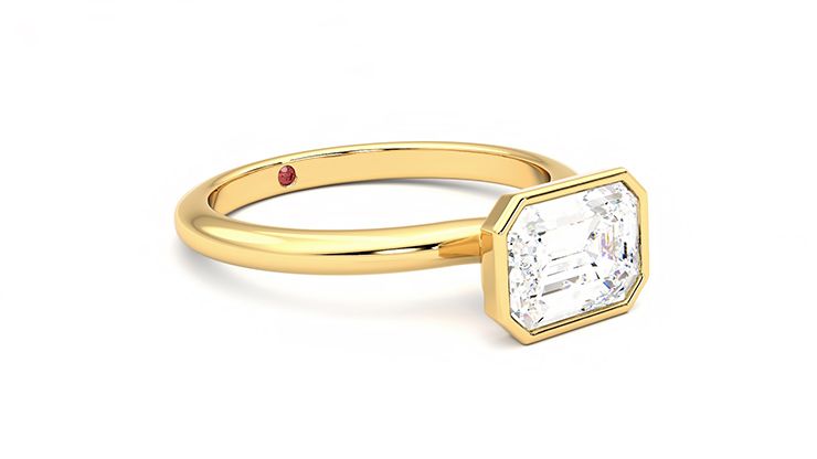 Taylor & Hart Purity Emerald Engagement Ring 360 degree image 6