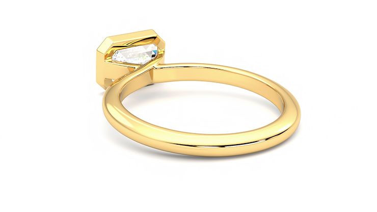 Taylor & Hart Purity Emerald Engagement Ring 360 degree image 17