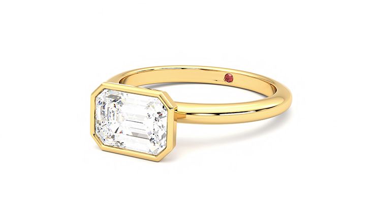 Taylor & Hart Purity Emerald Engagement Ring 360 degree image 25