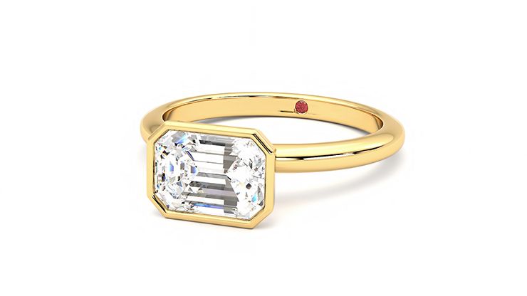 Taylor & Hart Purity Emerald Engagement Ring 360 degree image 26