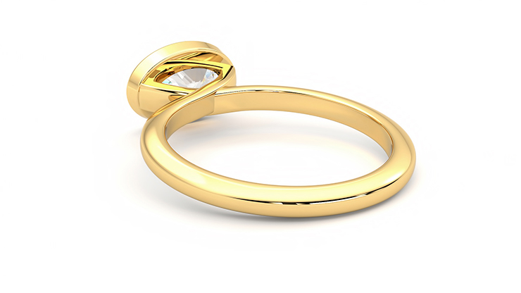 Graduated Princess Cut Engagement Ring 14k White Gold