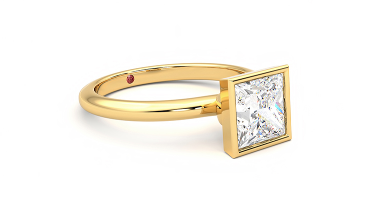 Taylor & Hart Purity Princess Engagement Ring 360 degree image 6