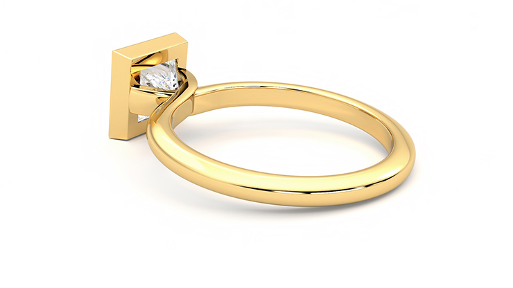 Taylor & Hart Purity Princess Engagement Ring 360 degree image 18