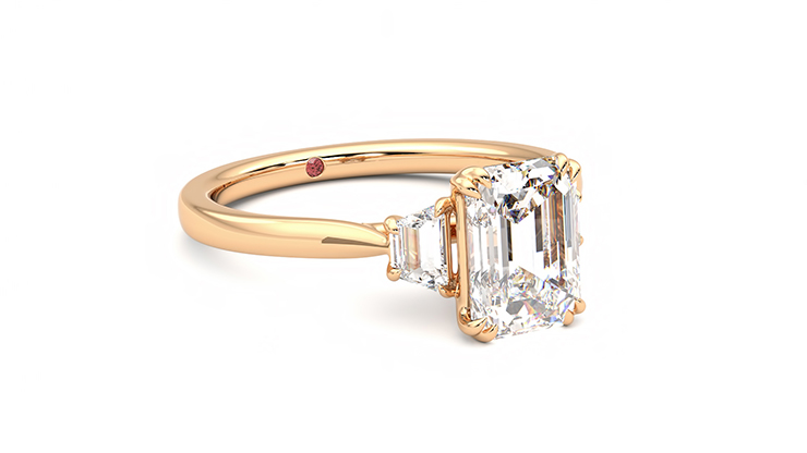 Taylor & Hart Reverie Emerald Engagement Ring 360 degree image 5