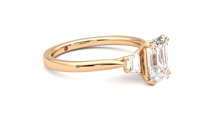 Taylor & Hart Reverie Emerald Engagement Ring 360 degree image 7