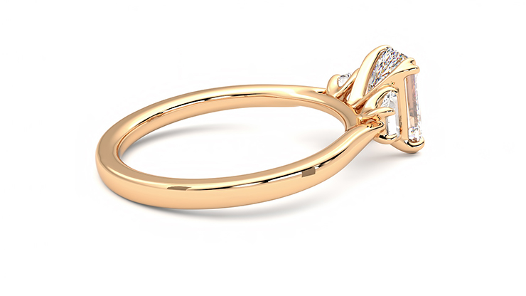Taylor & Hart Reverie Emerald Engagement Ring 360 degree image 11