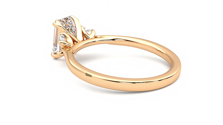 Taylor & Hart Reverie Emerald Engagement Ring 360 degree image 18