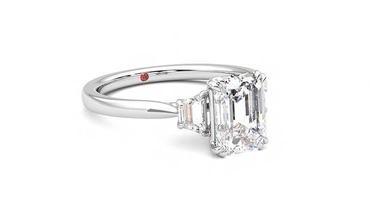 Taylor & Hart Reverie Emerald Engagement Ring 360 degree image 5