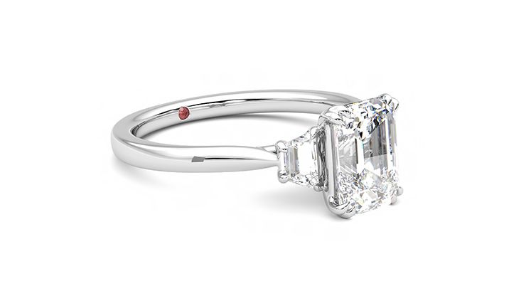 Taylor & Hart Reverie Emerald Engagement Ring 360 degree image 6