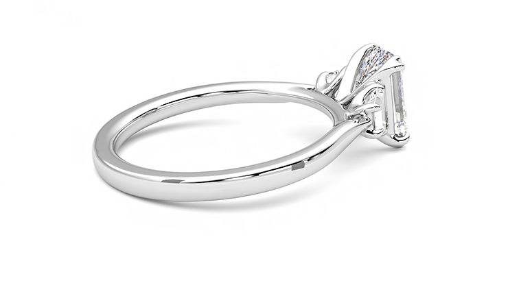 Taylor & Hart Reverie Emerald Engagement Ring 360 degree image 11