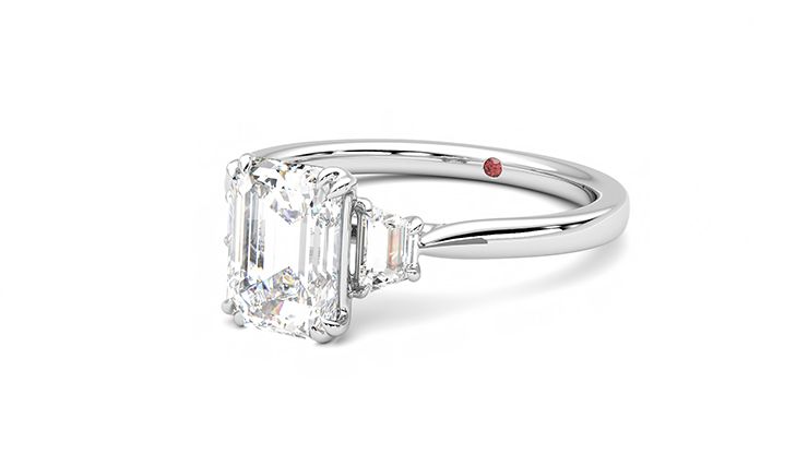 Taylor & Hart Reverie Emerald Engagement Ring 360 degree image 25