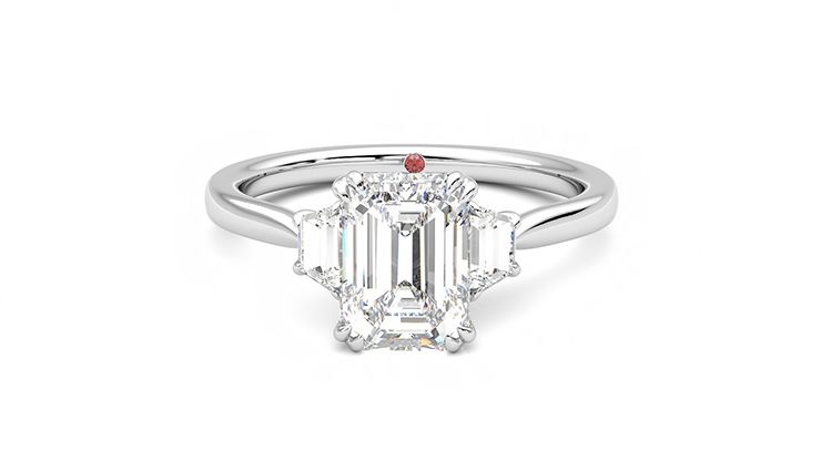 Taylor & Hart Reverie Emerald Engagement Ring 360 degree image 29