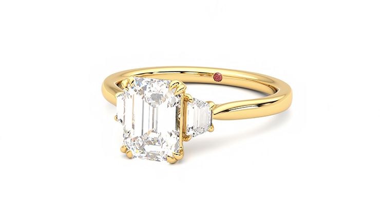 Taylor & Hart Reverie Emerald Engagement Ring 360 degree image 26