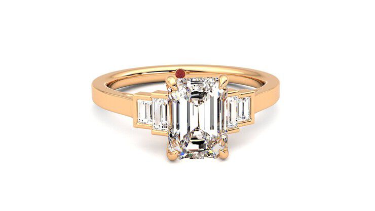 Taylor & Hart Riona Emerald Engagement Ring 360 degree image 2