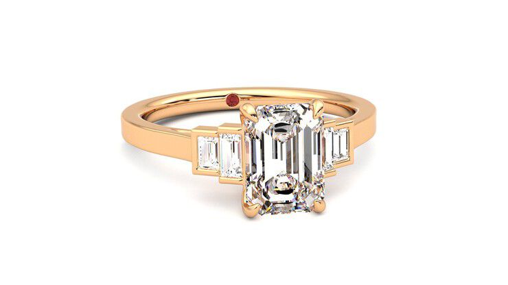Taylor & Hart Riona Emerald Engagement Ring 360 degree image 3