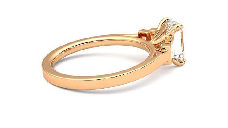Taylor & Hart Riona Emerald Engagement Ring 360 degree image 11