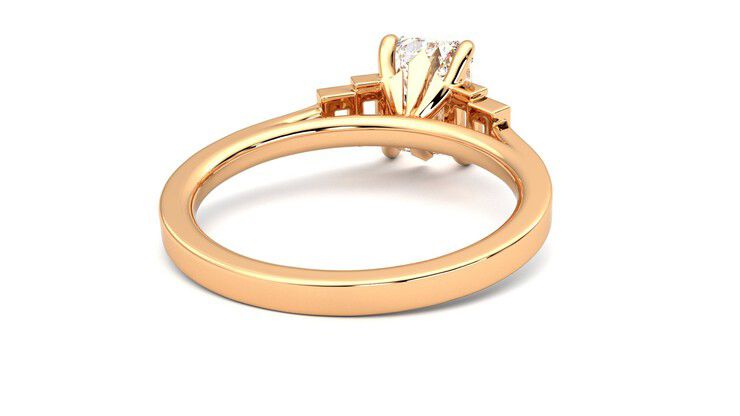 Taylor & Hart Riona Emerald Engagement Ring 360 degree image 14