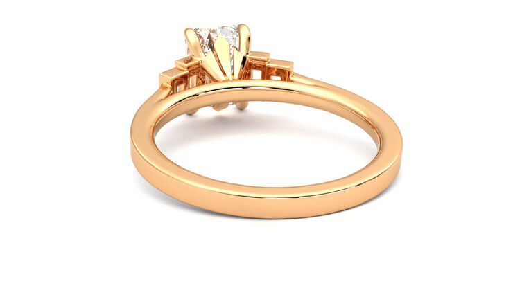 Taylor & Hart Riona Emerald Engagement Ring 360 degree image 16