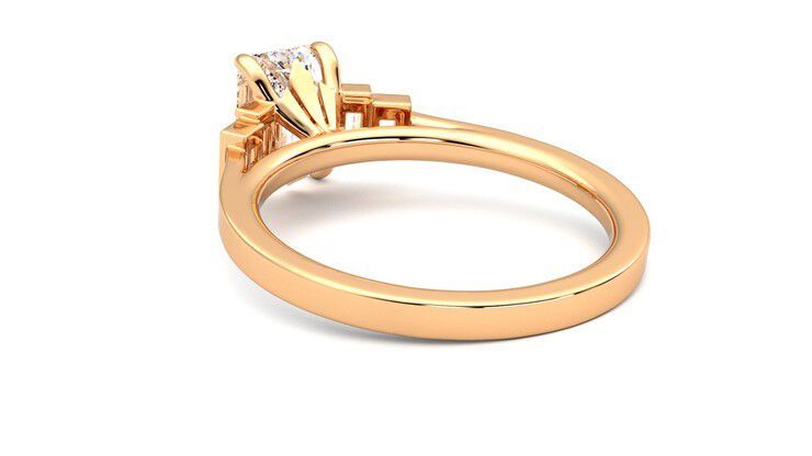 Taylor & Hart Riona Emerald Engagement Ring 360 degree image 17