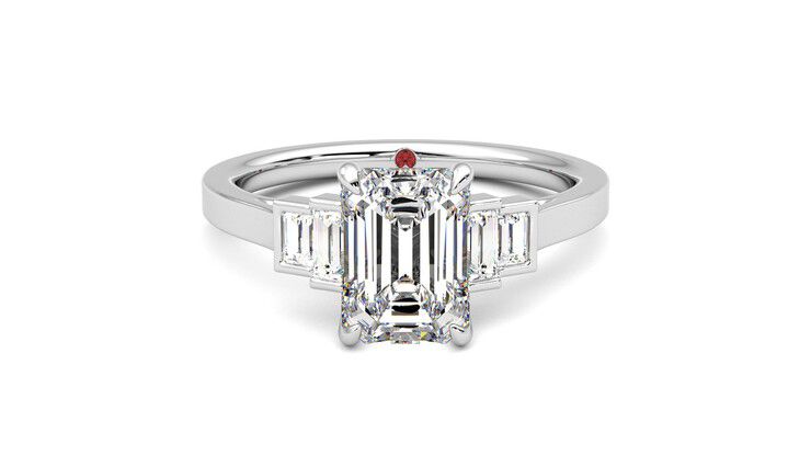 Taylor & Hart Riona Emerald Engagement Ring 360 degree image 0