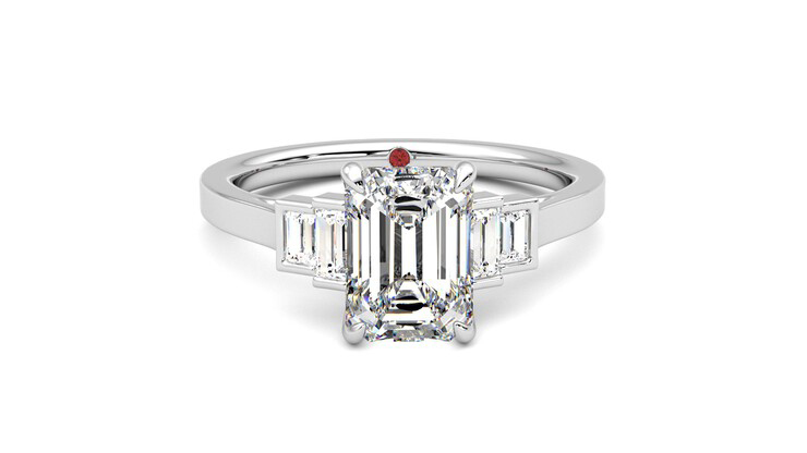Taylor & Hart Riona Emerald Engagement Ring 360 degree image 1