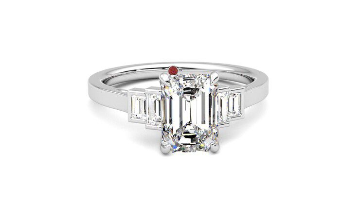 Taylor & Hart Riona Emerald Engagement Ring 360 degree image 2