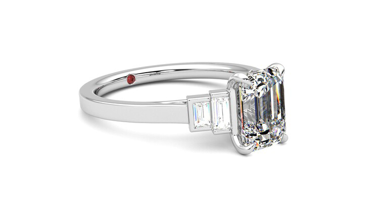 Taylor & Hart Riona Emerald Engagement Ring 360 degree image 6