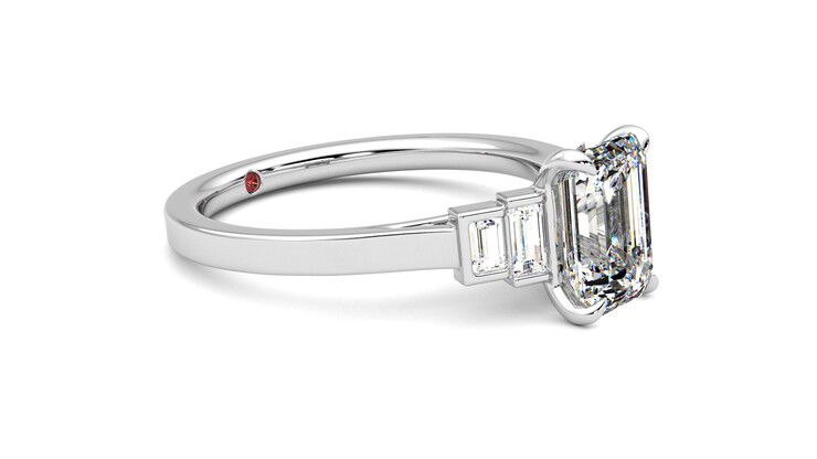 Taylor & Hart Riona Emerald Engagement Ring 360 degree image 7