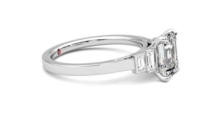 Taylor & Hart Riona Emerald Engagement Ring 360 degree image 8