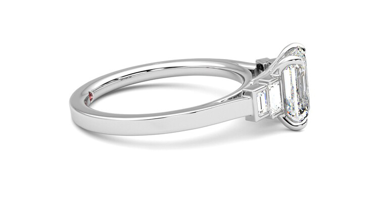 Taylor & Hart Riona Emerald Engagement Ring 360 degree image 9