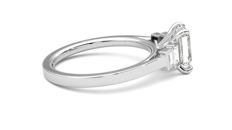 Taylor & Hart Riona Emerald Engagement Ring 360 degree image 10