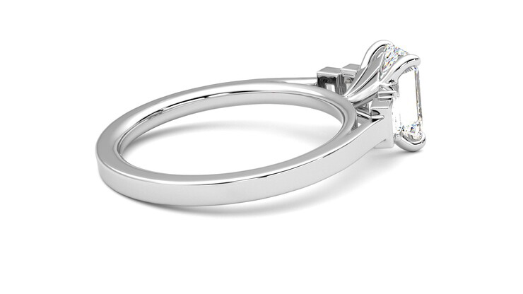 Taylor & Hart Riona Emerald Engagement Ring 360 degree image 11