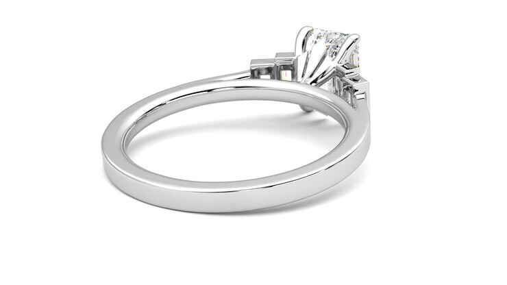 Taylor & Hart Riona Emerald Engagement Ring 360 degree image 13