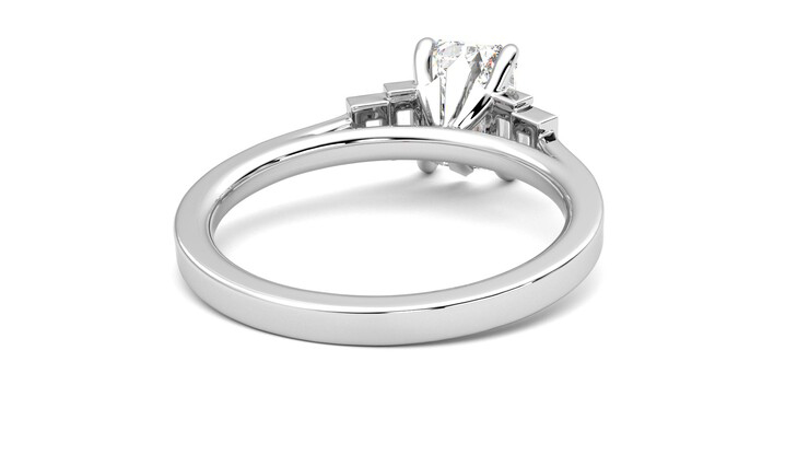 Taylor & Hart Riona Emerald Engagement Ring 360 degree image 14