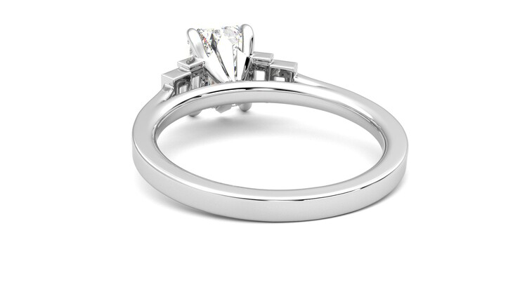 Taylor & Hart Riona Emerald Engagement Ring 360 degree image 16