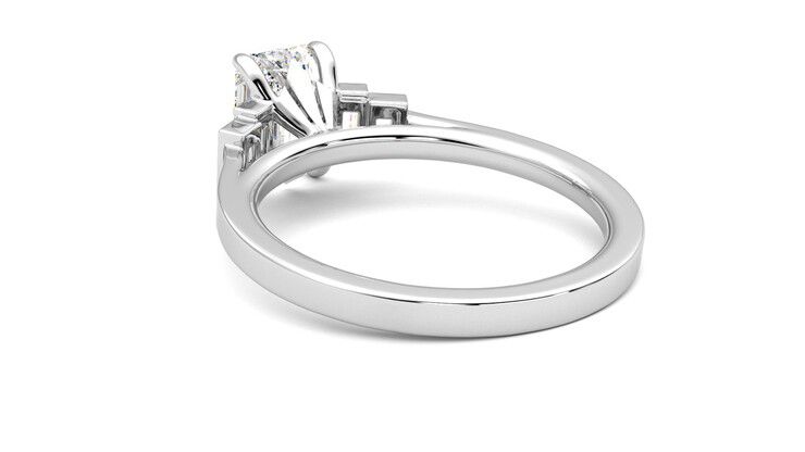 Taylor & Hart Riona Emerald Engagement Ring 360 degree image 17