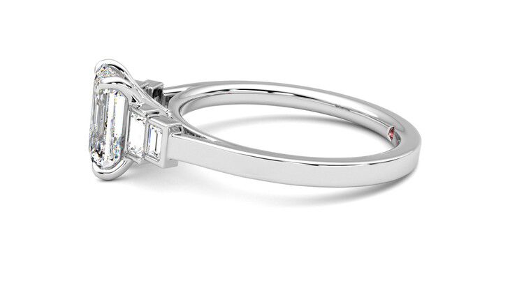 Taylor & Hart Riona Emerald Engagement Ring 360 degree image 21