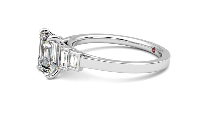 Taylor & Hart Riona Emerald Engagement Ring 360 degree image 22