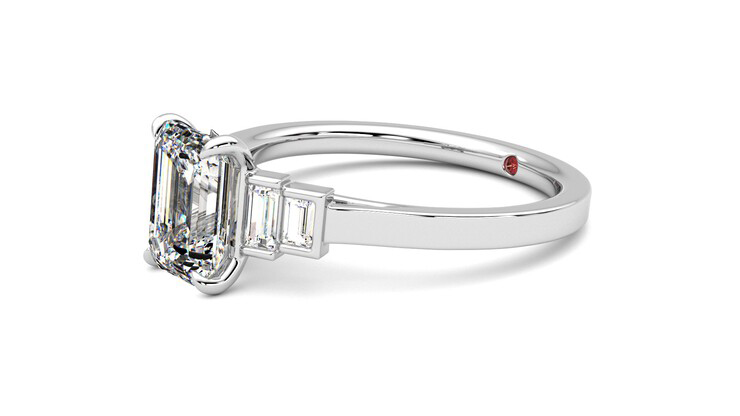 Taylor & Hart Riona Emerald Engagement Ring 360 degree image 23