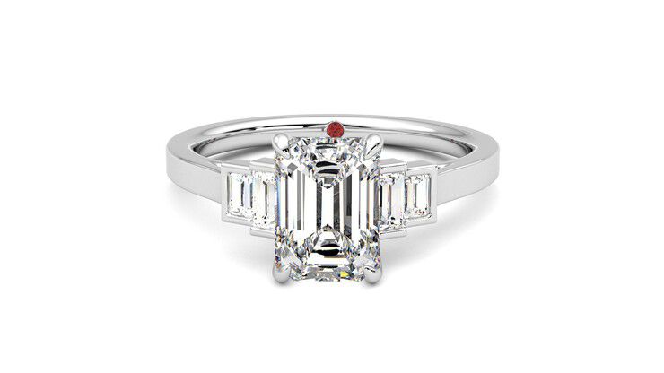 Taylor & Hart Riona Emerald Engagement Ring 360 degree image 29