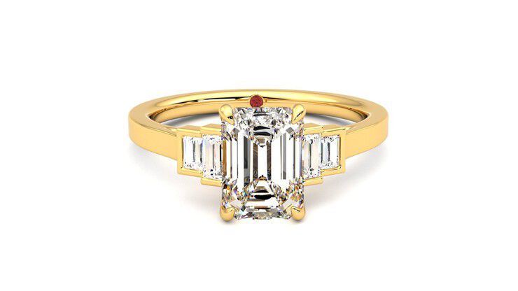 Taylor & Hart Riona Emerald Engagement Ring 360 degree image 1