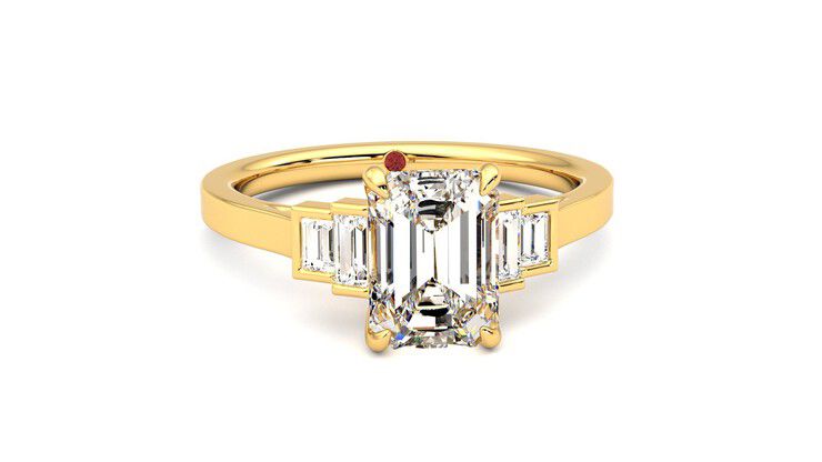 Taylor & Hart Riona Emerald Engagement Ring 360 degree image 2