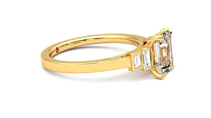Taylor & Hart Riona Emerald Engagement Ring 360 degree image 8